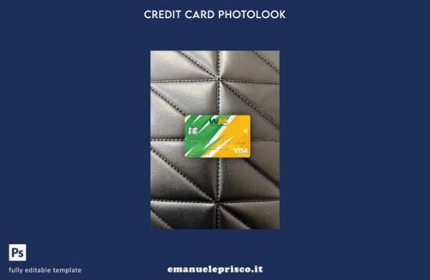 modello frontale con photolook per carta classica per visto bancario USA Waste M